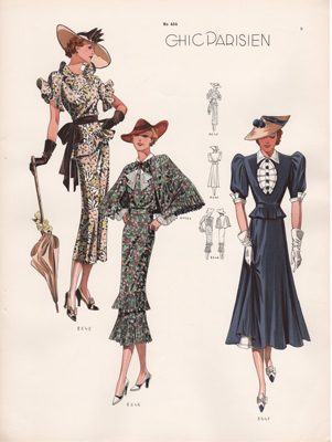 Chic Paris fashion prints from 1936